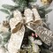 Ivory Velvet Ribbon Wired with Glitter Swirl 4 Inch Christmas Ribbon